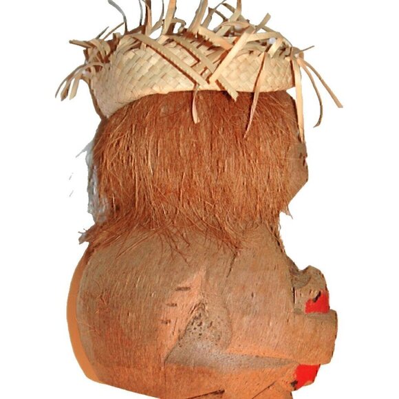 Tiki Face Bank Wooden Figurine Hand Carved Boho Doll Decorative - Picture 8 of 9